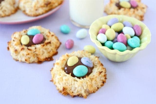 Coconut Macaroon Nutella Nest Cookies Perfect for Easter! Coconut Macaroon Nutella Nests Cookies