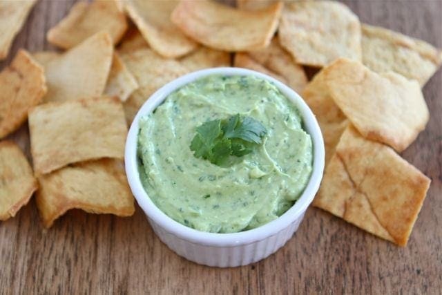 Creamy Avocado Yogurt Dip Recipe on www.twopeasandtheirpod.com