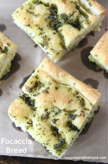 Focaccia Bread On Baking Sheet