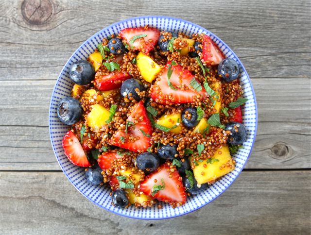 Quinoa Fruit Salad with Honey Lime Dressing an easy and healthy side dish for summer BBQ's and potlucks