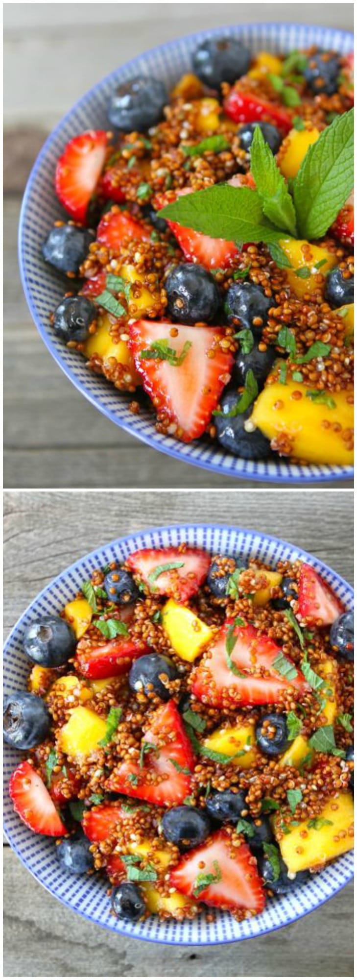 Quinoa Fruit Salad with Honey Lime Dressing on twopeasandtheirpod.com My favorite fruit salad recipe!