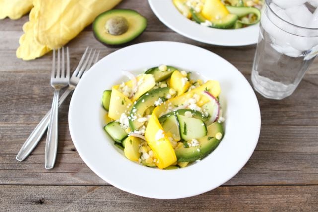 Grilled Zucchini Ribbon Salad - Chew Nibble Nosh