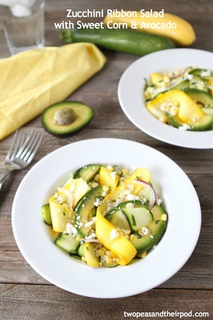 Summer Salads - Zucchini Salad with Sweet Corn & Avocado