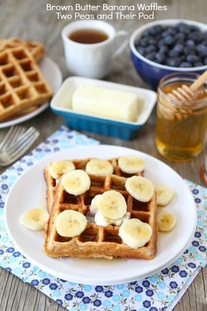 brown butter banana waffles