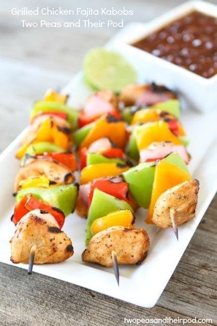 Grilled Chicken Skewers {with Peppers} - Out Grilling