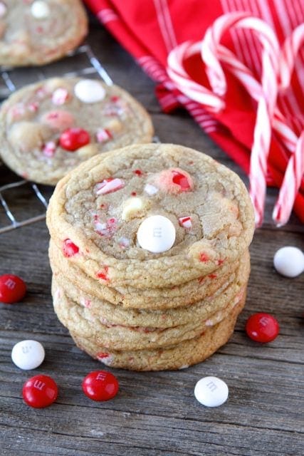 White Chocolate Peppermint M&M Cookies