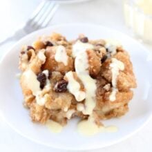 Easy Bread pudding Recipe with bread pudding sauce