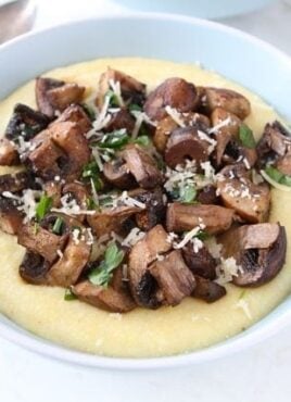 Creamy polenta recipe with mushrooms