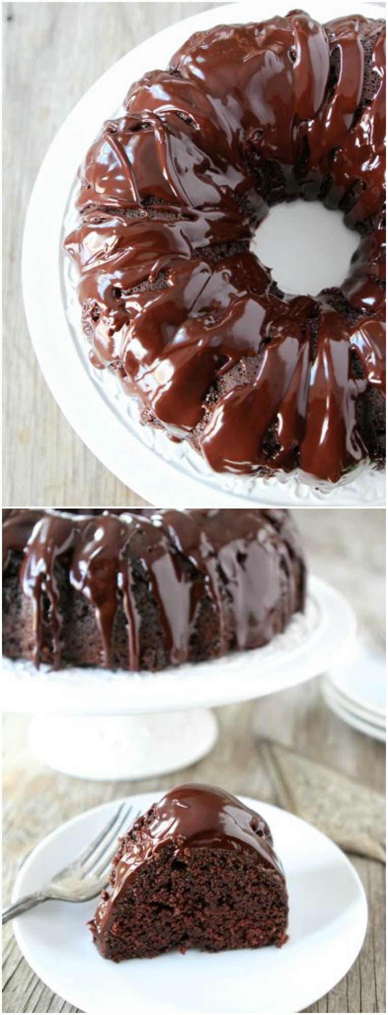 Chocolate Sour Cream Bundt Cake Recipe on twopeasandtheirpod.com The BEST chocolate cake ever!
