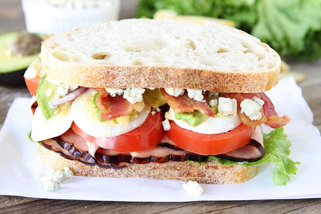 Cobb salad sandwich ready to serve