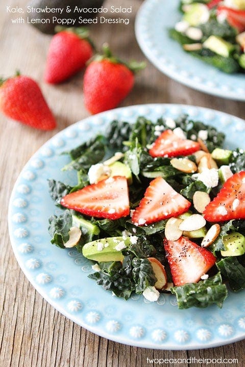 Summer Salads - Kale Strawberry Avocado Salad