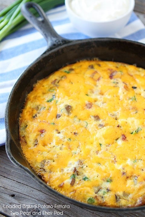 baked frittata in cast iron pan