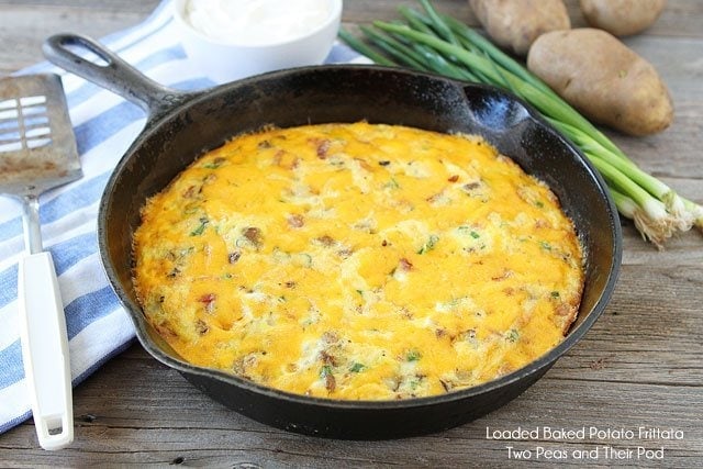 Frittata Recipe {Loaded Baked Potato}  Two Peas & Their Pod