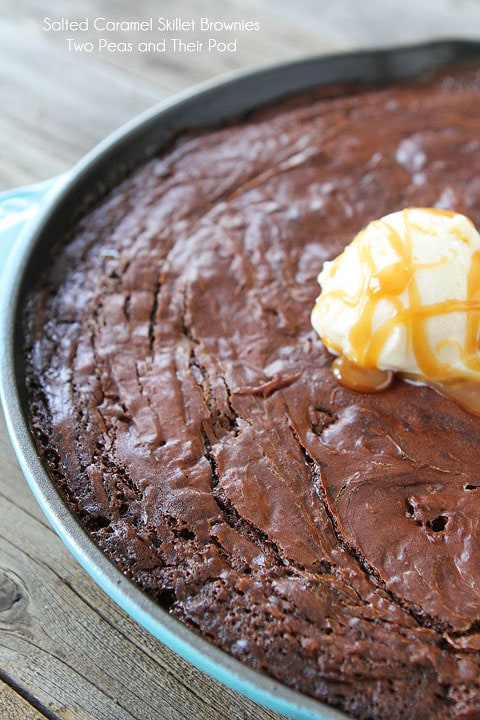 Salted Caramel Skillet Brownies Recipe