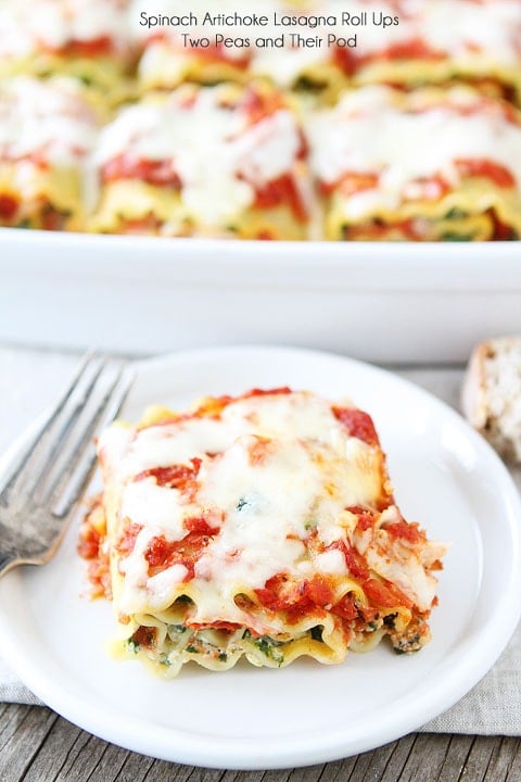 Spinach Artichoke Lasagna Roll Ups Recipe