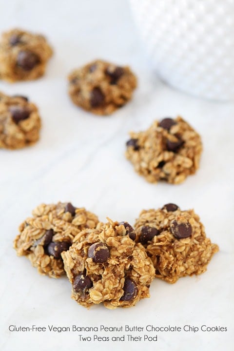 Gluten-Free Vegan Banana Peanut Butter Chocolate Chip Cookies