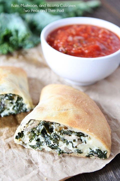 Calzone Recipe with Kale, Mushroom, and Ricotta