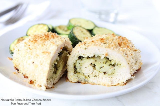 Pesto Stuffed Chicken Breasts Recipe with Mozzarella Cheese