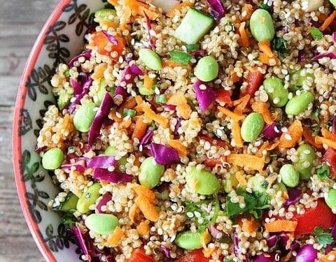 Quinoa Salad With Snap Peas Radishes and Carrots