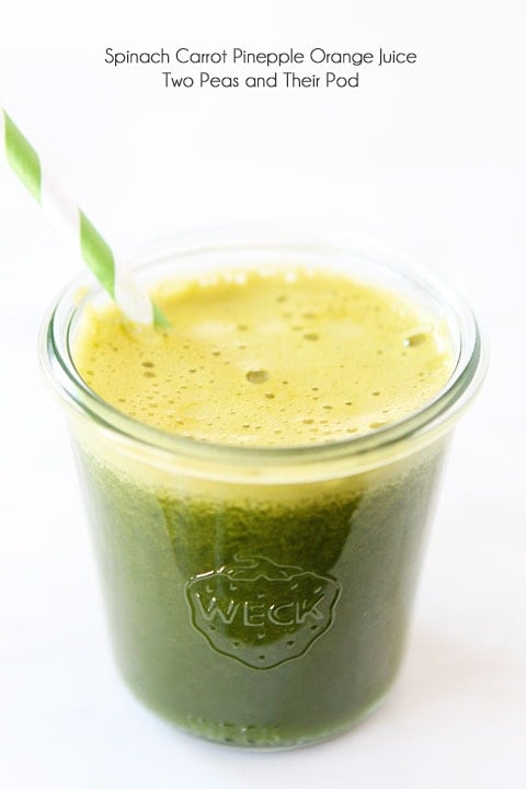 carrot pineapple juice with spinach