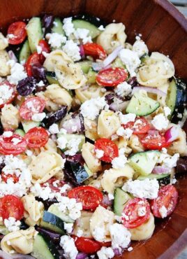 Tortellini Salad that is Greek Inspired