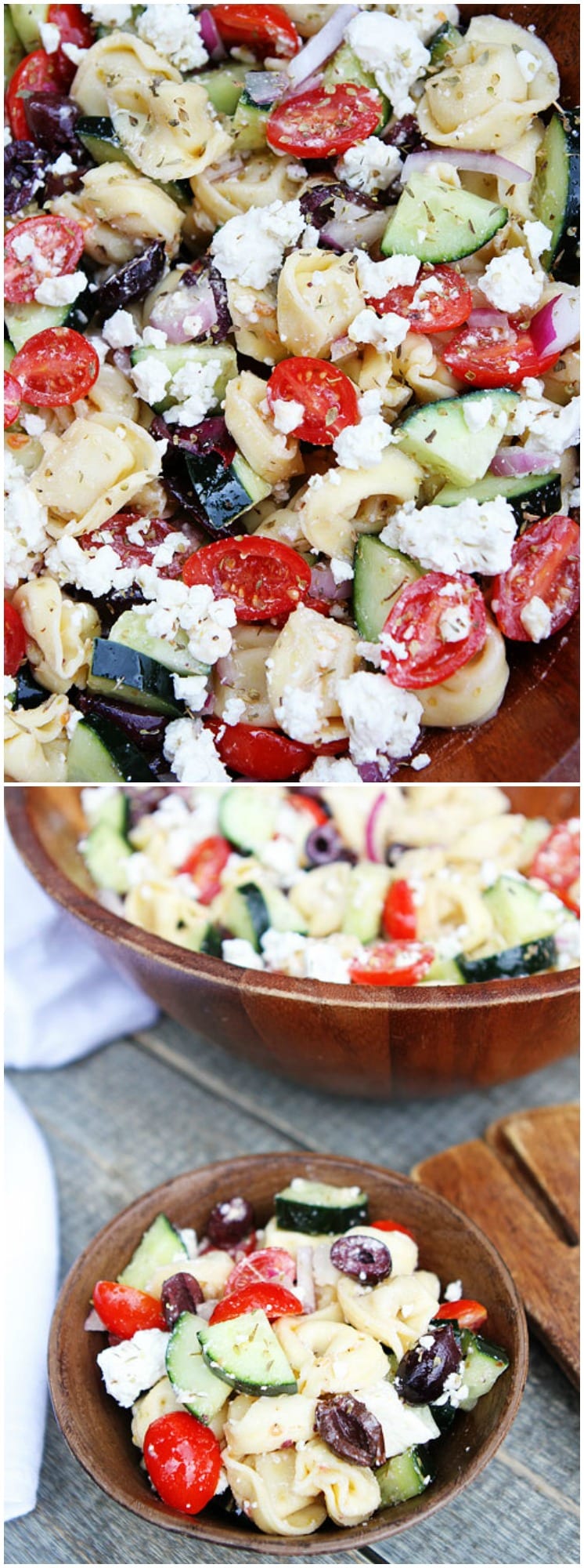 Greek Tortellini Salad Recipe on twopeasandtheirpod.com This salad is always a hit at potlucks! It is a family favorite!