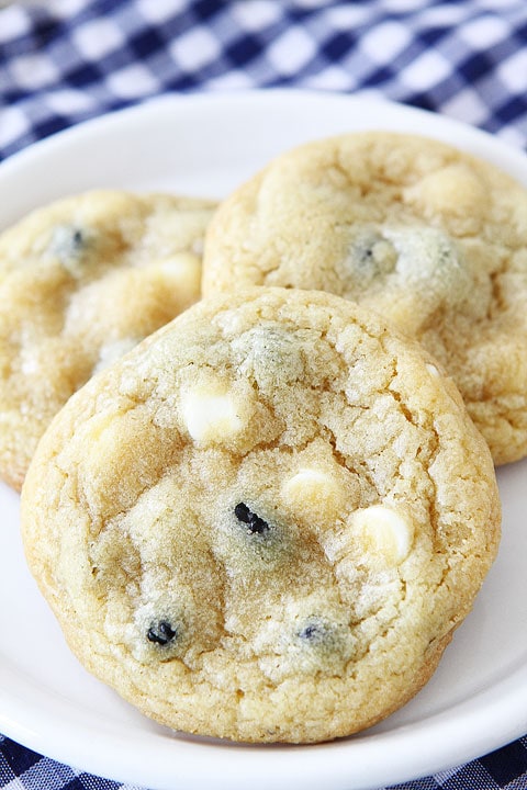 Lemon Blueberry Pudding Cookies on twopeasandtheirpod.com 