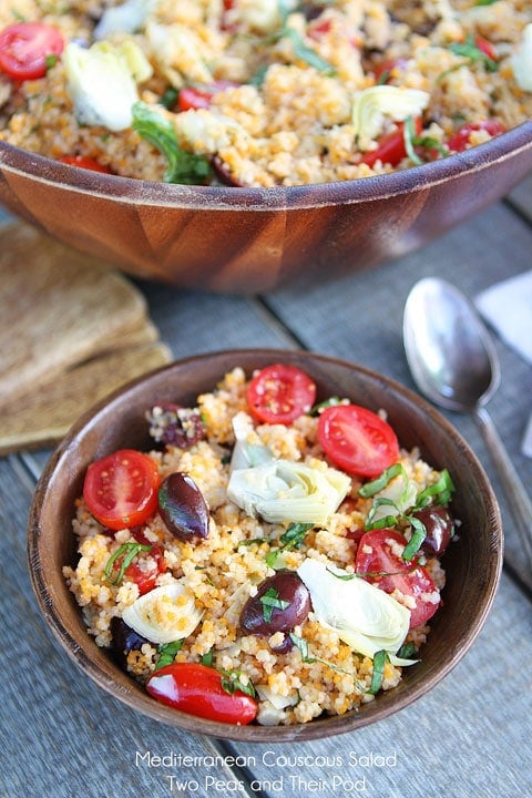 Cous Cous Salad in Bowl with tomatoes