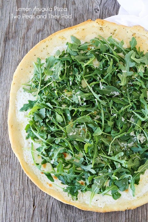 Lemon Arugula Pizza Recipe on twopeasandtheirpod.com Love this pizza recipe! 