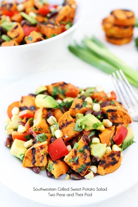 Southwestern Grilled Sweet Potato Salad on plate