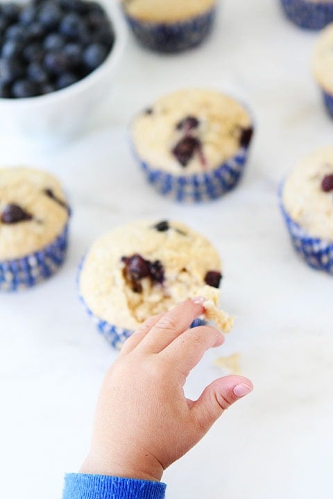 Blueberry Coconut Muffins on twopeasandtheirpod.com Kids and adults love this recipe!