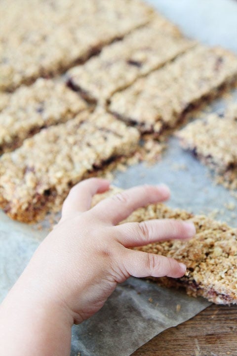 Homemade Fruit-Filled Bar Recipe on twopeasandtheirpod.com So much better than store bought!