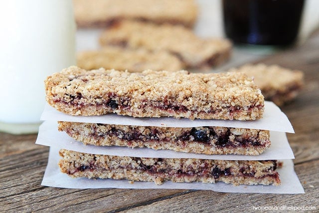 Homemade Fruit-Filled Bars on twopeasandtheirpod.com #recipe 