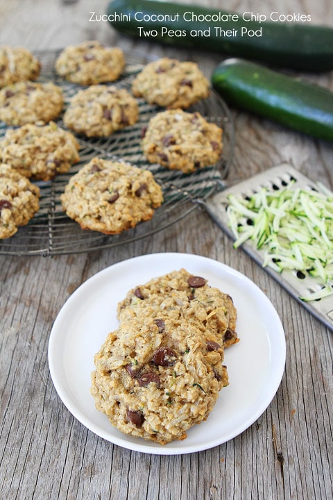 Oatmeal Zucchini cookies with coconut and chocolate chips