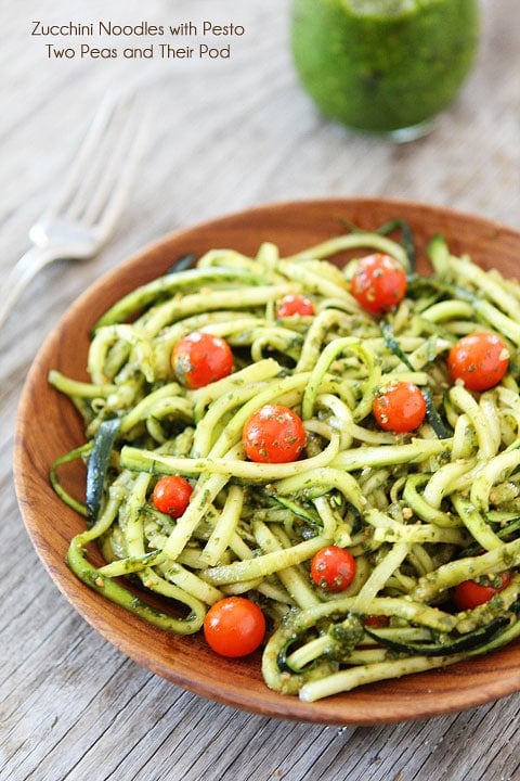 How to cook zoodles for a pesto zucchini pasta dish