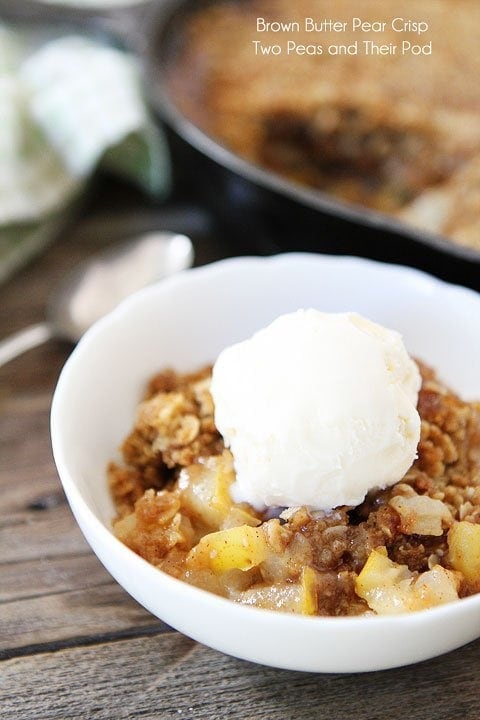 Brown Butter Pear Crisp on twopeasandtheirpod.com #recipe #dessert