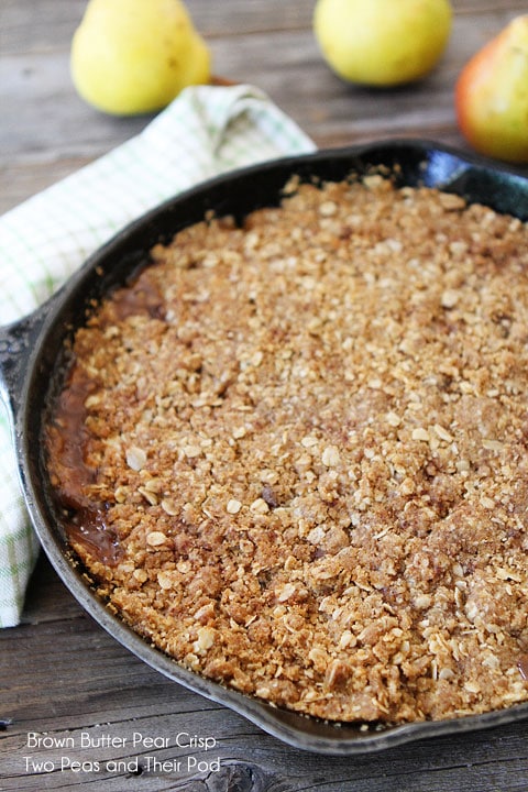 Brown Butter Pear Crisp Recipe on twopeasandtheirpod.com The brown butter makes this crisp extra special!