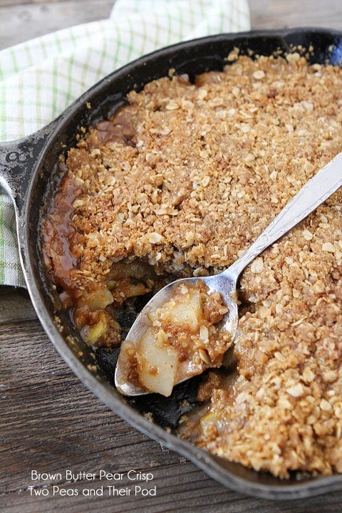 Brown Butter Pear Crisp on twopeasandtheirpod.com #recipe