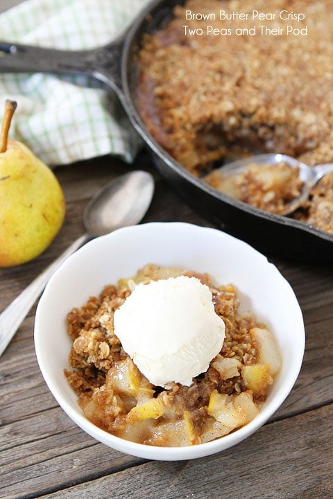 Brown Butter Pear Crisp Recipe on twopeasandtheirpod.com