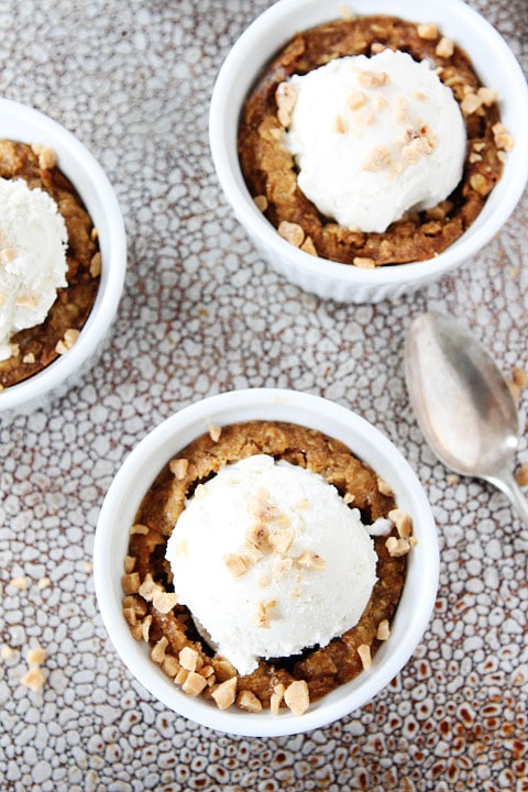 Deep Dish Biscoff Oatmeal Toffee Cookies on twopeasandtheirpod.com #recipe #dessert