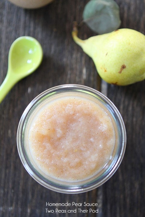 Easy Pear Sauce Recipe on twopeasandtheirpod.com #recipe
