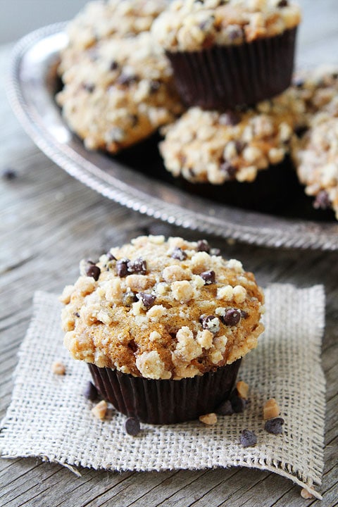 Pumpkin Toffee Chocolate Muffins