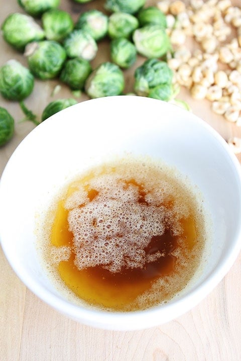 Brown Butter Brussels Sprouts Pasta with Hazelnuts Recipe on twopeasandtheirpod.com Brown butter makes this pasta dish extra special!