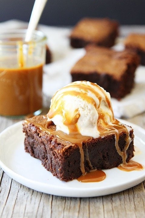 Dulce De Leche Brownies on twopeasandtheirpod.com You HAVE to make these brownies!