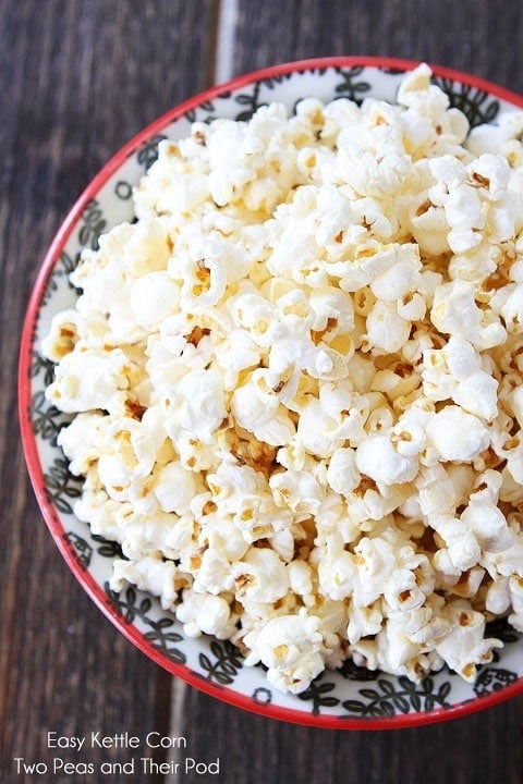 bowl full of kettle corn you can make at home