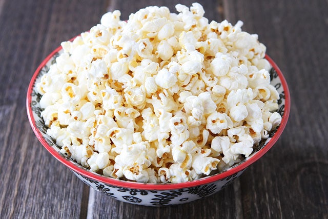 Big bowl of kettle corn made at home