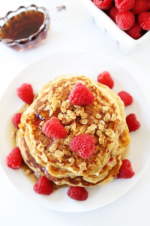 Raspberry-Coconut-Granola-Pancakes-5