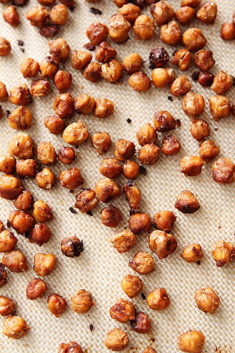 Maple Roasted Chickpeas for Vegan Butternut Squash Soup