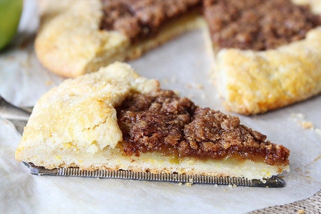 Apple Cinnamon Streusel Galette Recipe on twopeasandtheirpod.com So much easier than making pie crust!