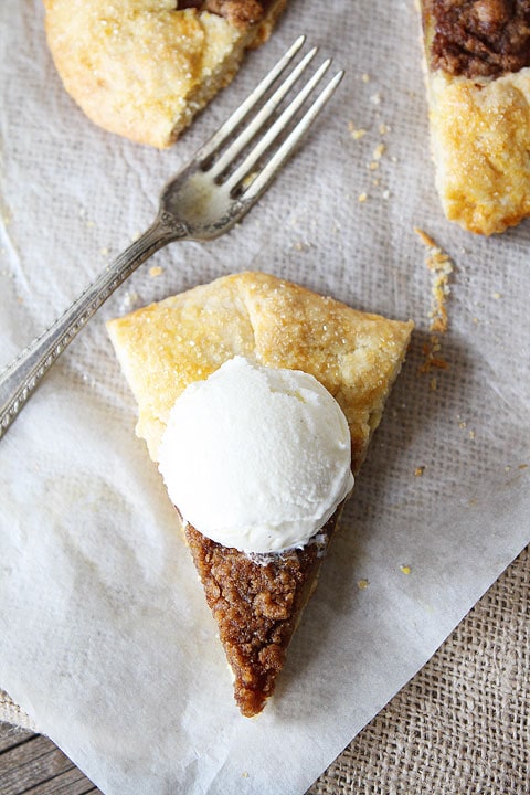 Apple Cinnamon Streusel Galette Recipe on twopeasandtheirpod.com Top with ice cream for an extra special dessert!